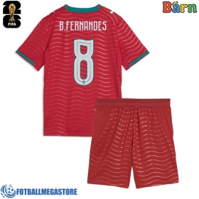Fotballdrakt Barn Portugal Bruno Fernandes #8 Hjemmedraktsett VM 2026 Kortermet (+ Korte bukser)